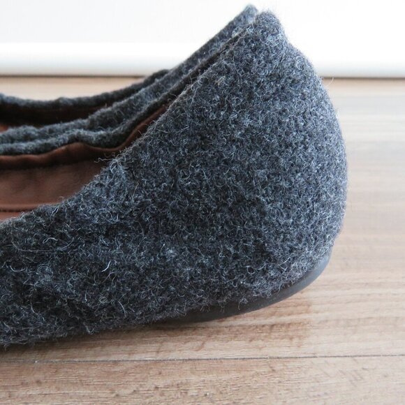 TORY BURCH Ambrose Sienna Flannel Wool Cap Toe Flats Shoes Officecore Academia - Picture 3 of 14